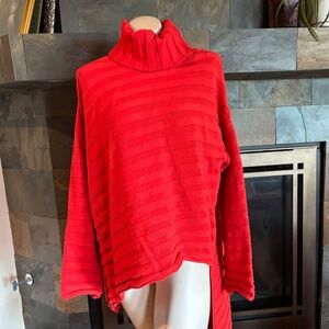 Free People Asymmetrical Persimmon Orange Versa Sweater Tunic M